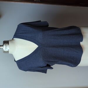 Express Blue V-Neck Short Sleeve T-Shirt Size L NWT